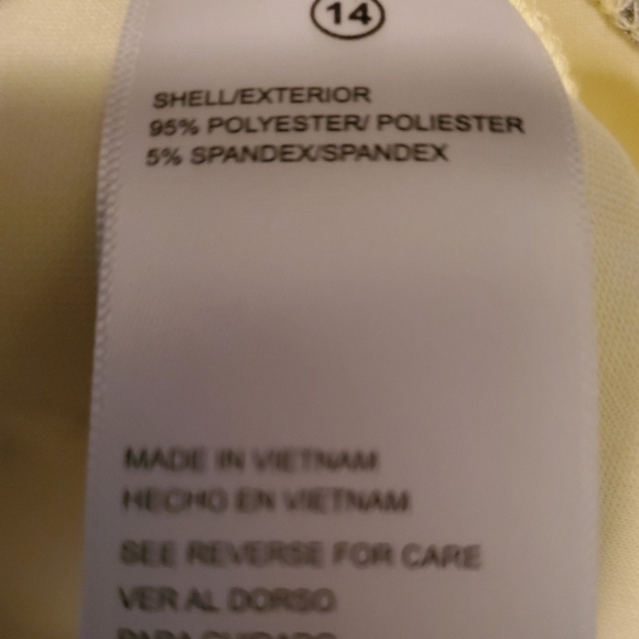 Shelby & Palmer Women Dress Size 14 Yellow Plus Floral Puff Sleeve - Picture 5 of 5